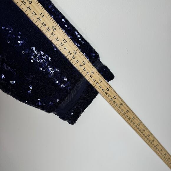 LANE BRYANT Women’s 16 Navy Blue Sequin Party Dress 3/4 Sleeve Cocktail Holiday - Picture 6 of 10